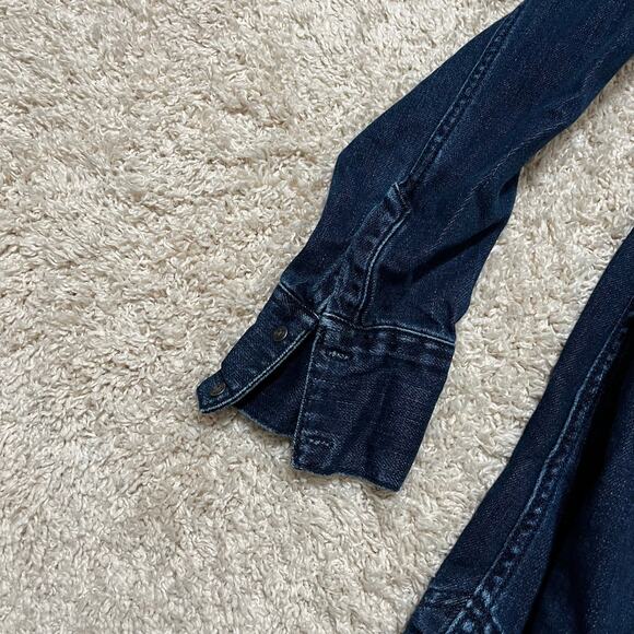 Free People Small Long Sleeve Lace Up Denim Neapolitan Dreams Tunic Top - Picture 3 of 6